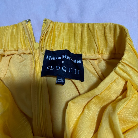 NWT Eloquii x Melissa Mercedes Tie Waist Maxi Skirt 14 Yellow - Picture 3 of 4